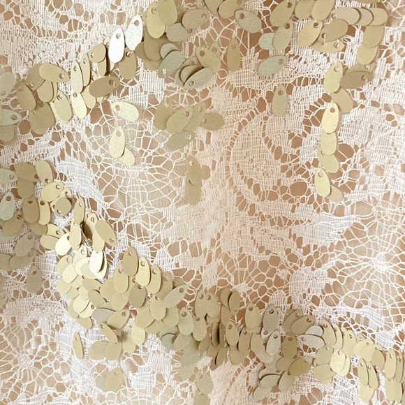 BNWT Tu Women's Cream Beige Sequin Embellished Blouse Size 14 - Picture 7 of 13